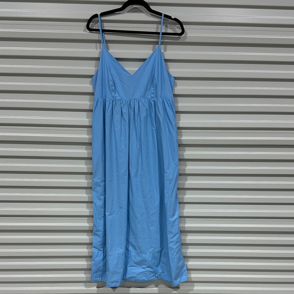 Quince Light Blue Maxi Slip Dress
